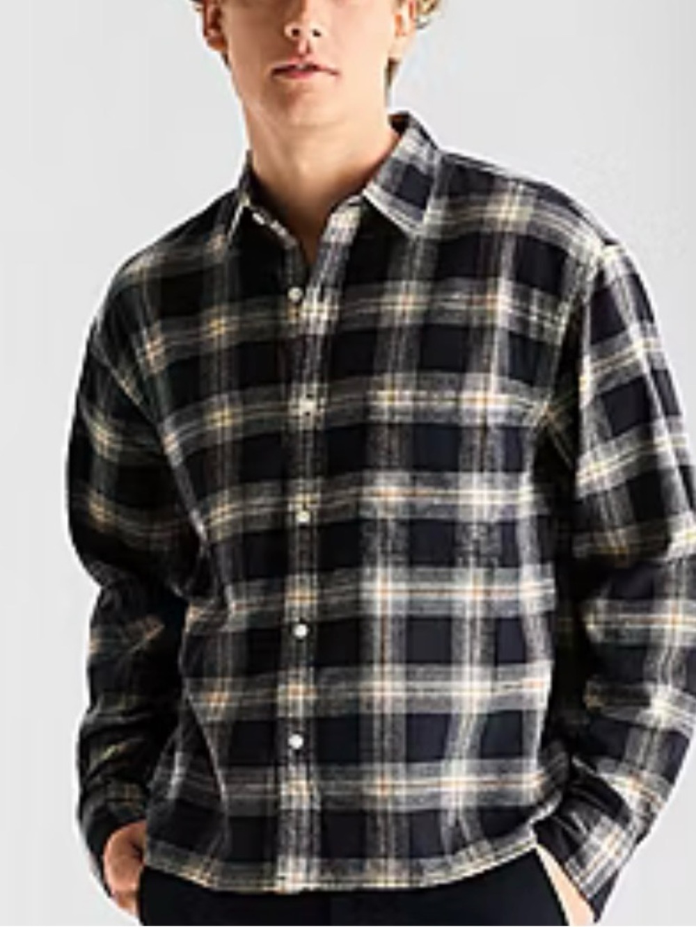 Arizona Jeans Co. Men's Black Button Up Plaid Shirt Jacket Size XXL